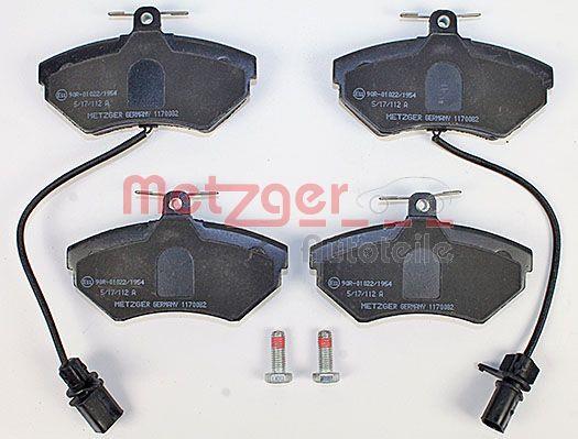 Jeu de 4 plaquettes de frein METZGER ref. 1170082
